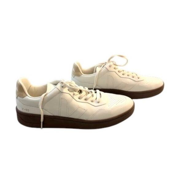 Veja V-90 Leather Sneakers White Pierre Almond Men\'s 12 Excellent Condition main image 5